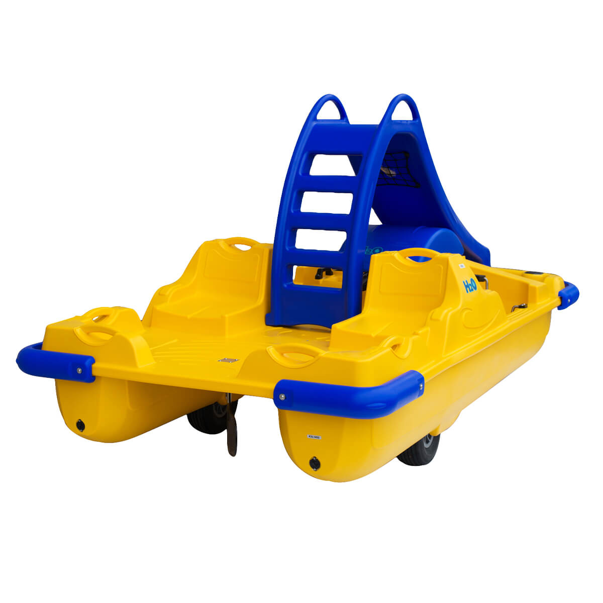 ho pedalo azzurro giallo per coppia con scivolo eurotank